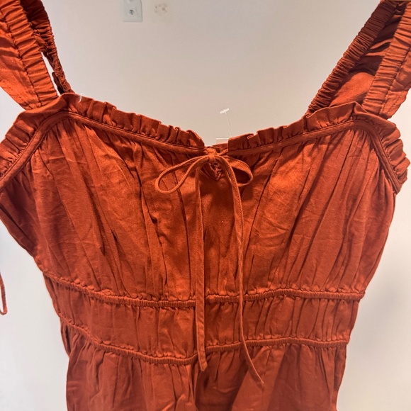 Flutter Sleeve Cinch Waist Mini Dress - Picture 2 of 5